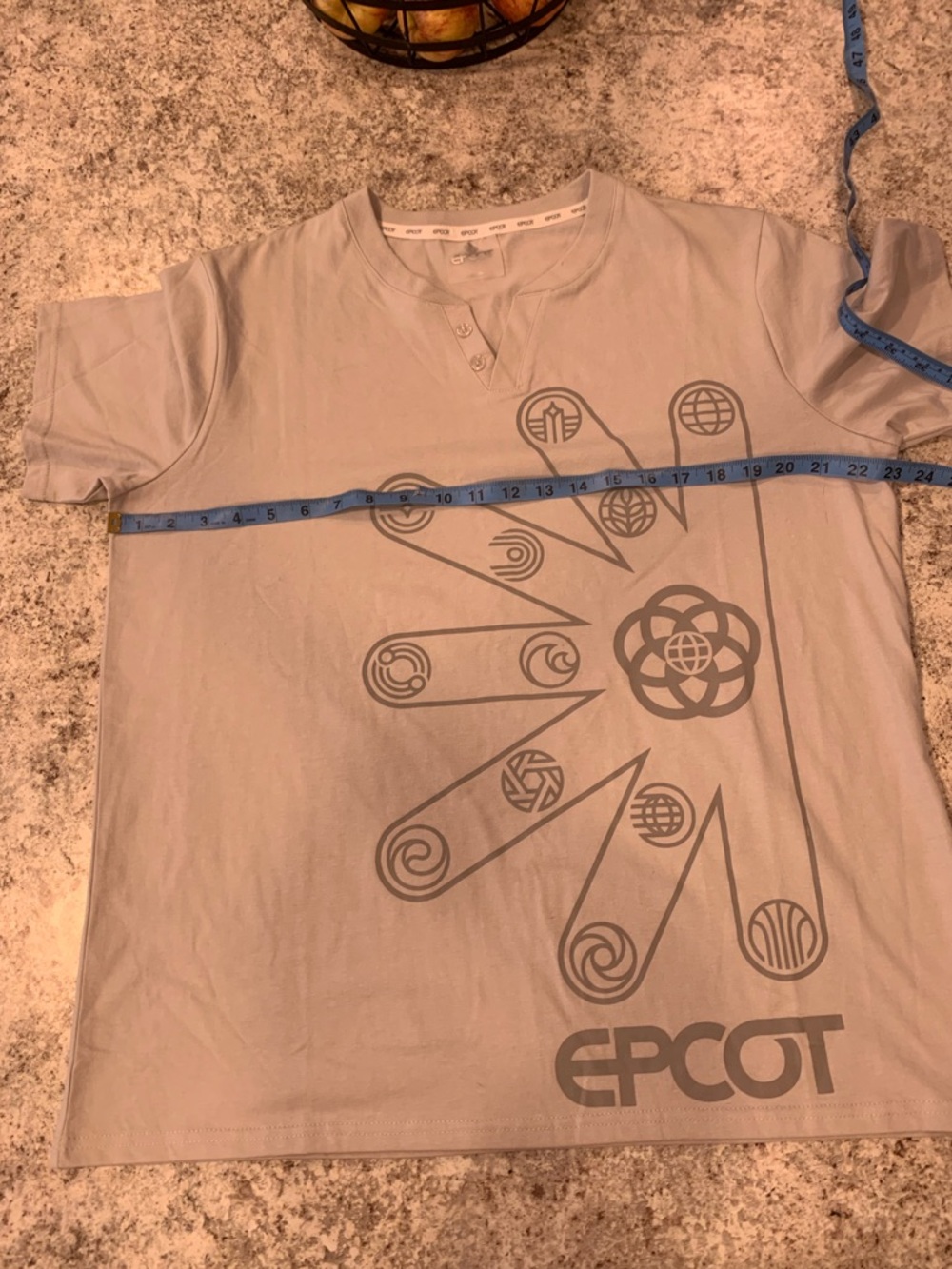 Disney parks Epcot Center Logo Shirt Women's Gray Buttons NWT - Picture 9 of 11